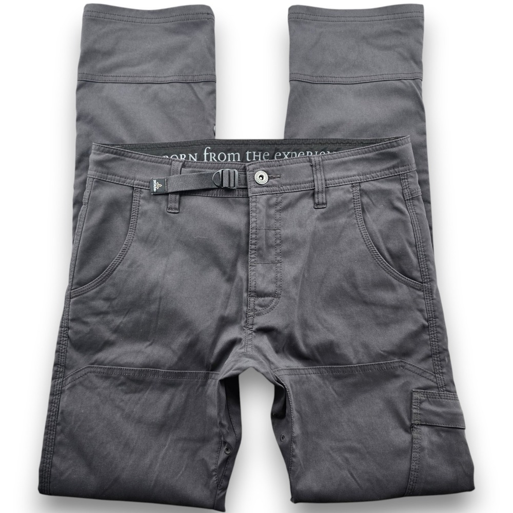 PrAna Zion Mens Hiking Pants 31x32 Gray Stretch Cargo Outdoor Climbing Trousers